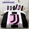 Juventus FC Muster Bettwäsche Steppdecke Set Bettbezug Kissenbezug Heimdekoration Geburtstagsgeschenk (1 Bettbezug + 2 Kissenbezüge, ohne Füllung)