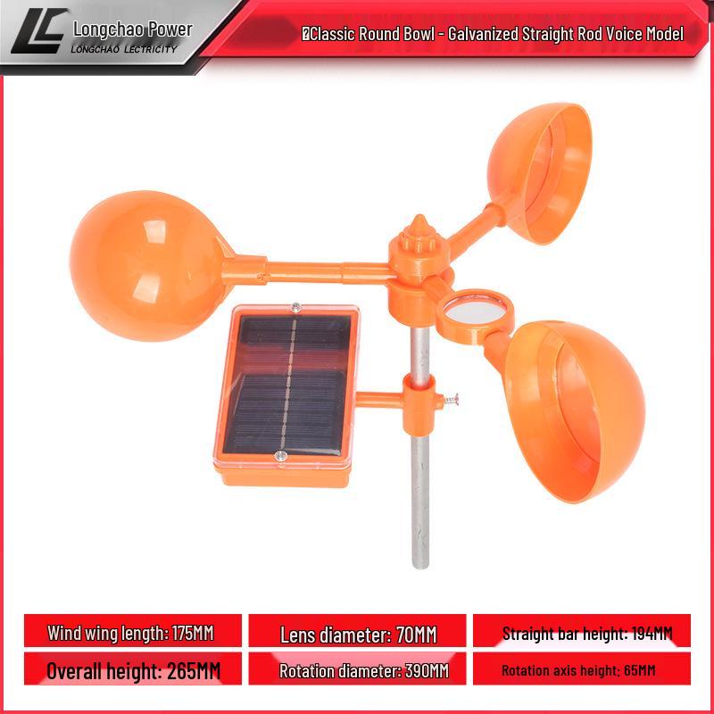 Solar Wind-Powered Bird Deterrent for Orchards and Farmland