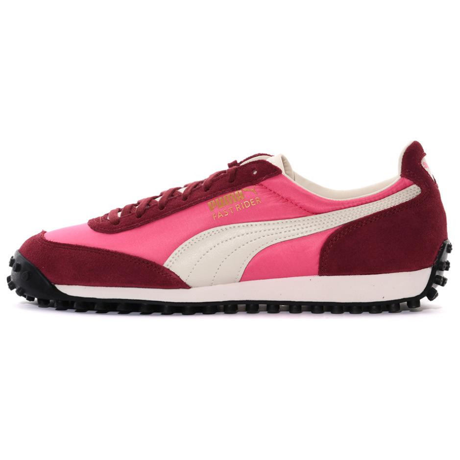 Puma Fast Rider Fabric Two-Layer Cowhide Synthetic Leather Retro Versatile Low-Top Casual Shoes Unisex Sneakers Red 387323-07 42