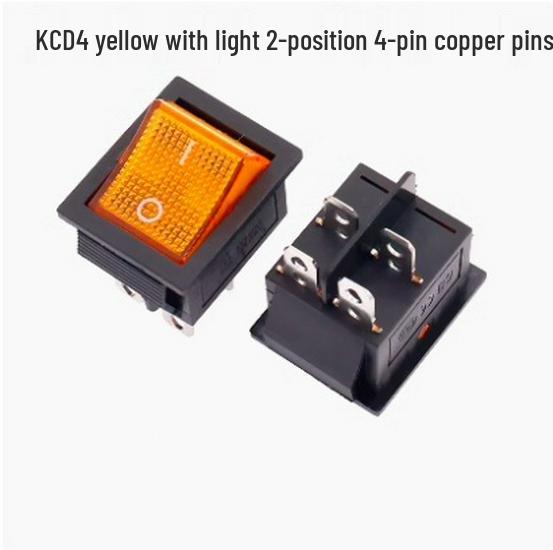 Ship-shaped KCD4 Rocker Switch with Light, 4/6 Pins, 2/3 Gears, 16A 250V Industrial Power Control