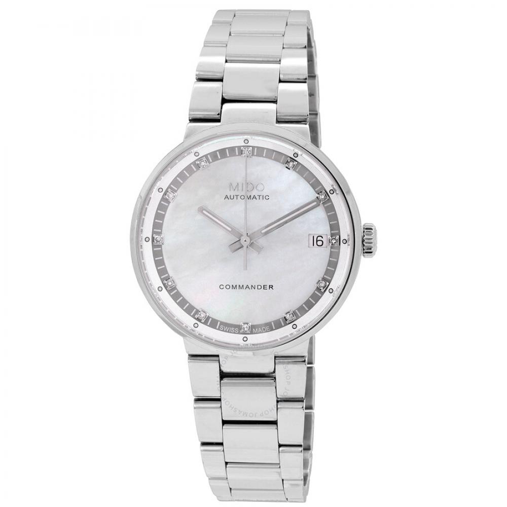 

Mido Жіночий годинник Commander II Automatic Diamond White з перламутровим циферблатом M0142071111680