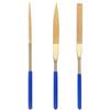 Titanium-Plated Diamond File Set: Flat/Incline with Extra Grade Carborundum for Precision Shaping, Free Shipping