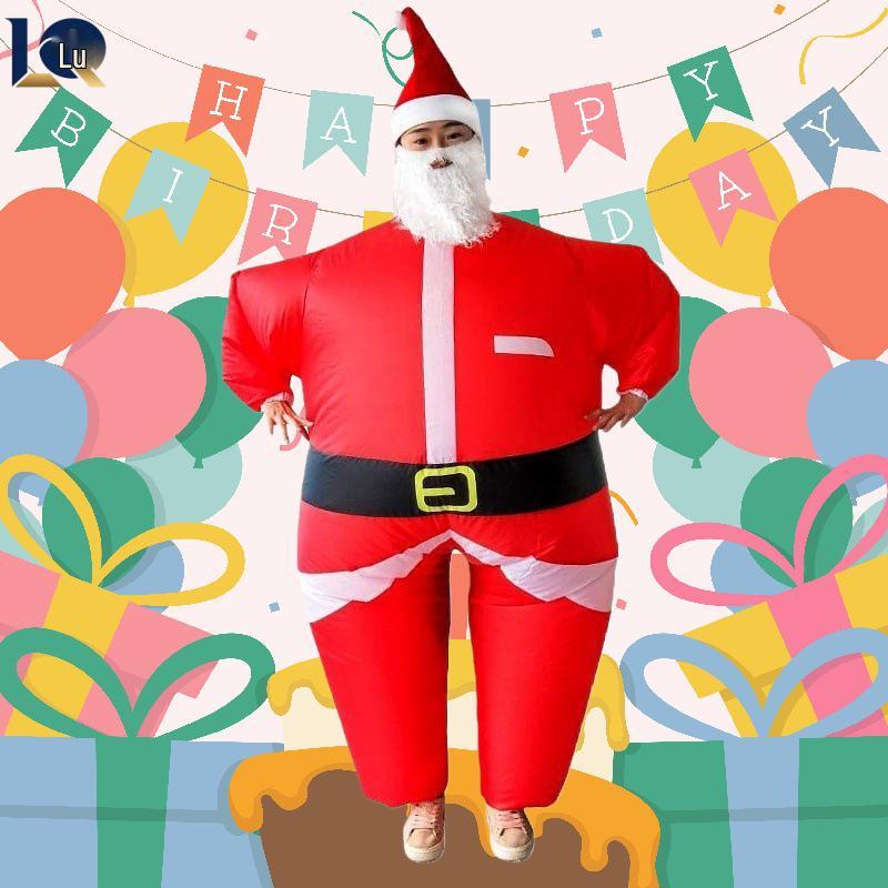 

Inflatable Santa Claus Costume for Holiday Performance and Parties