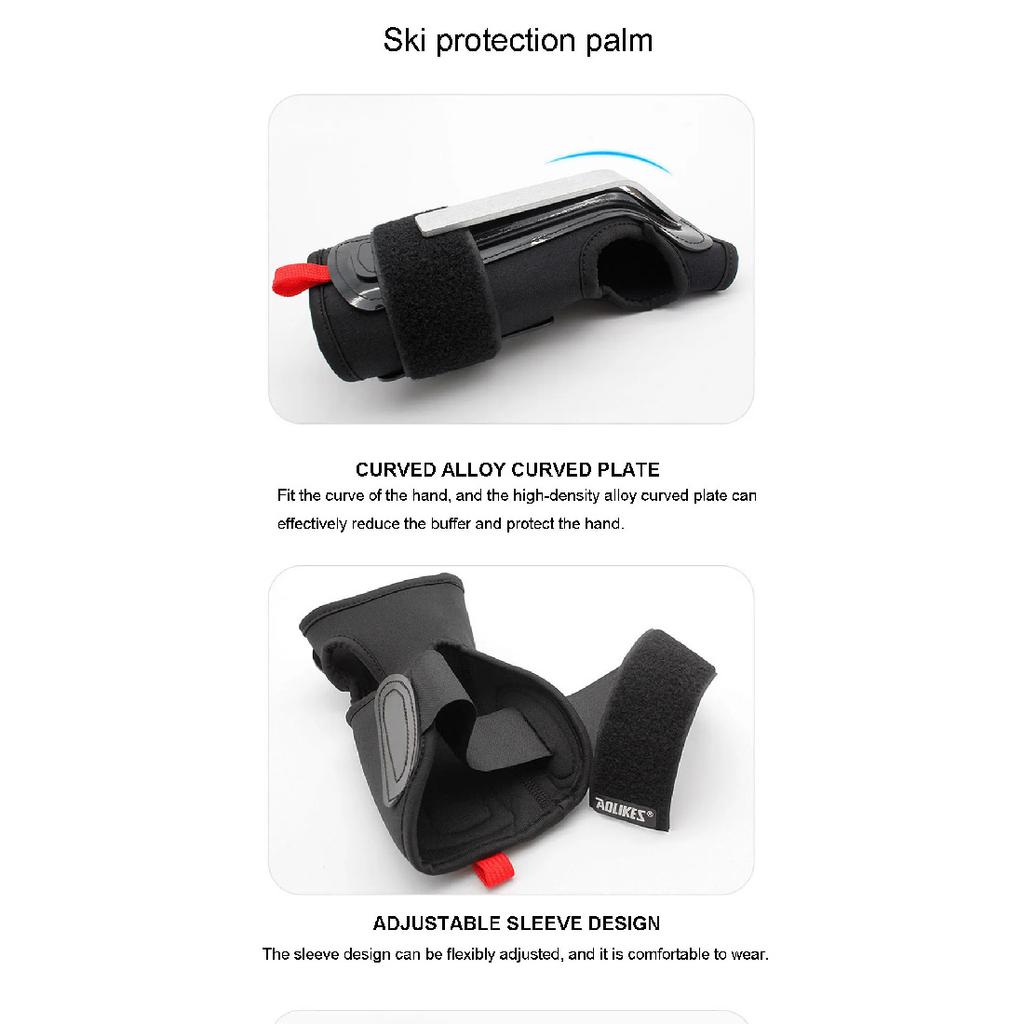 AOLIKES 1Pair Ski Wrist Support Gear Hand Protection Roller Palm Pads Protector Snowboard Skating Guard Men Women