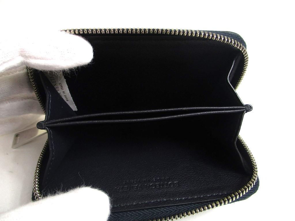 Authentic BOTTEGA VENETA Intrecciato Black Leather Zipped Card Case Coin Purse #a462  Refurbished
