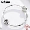 WOSTU Forever Family Charm 925 Sterling Silver Home House Enamel Beads Pendant Fit Original Bracelet DIY Jewelry For Women
