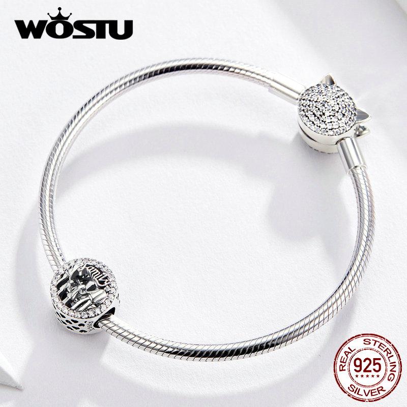 WOSTU Forever Family Charm 925 Sterling Silver Home House Enamel Beads Pendant Fit Original Bracelet DIY Jewelry For Women