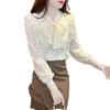 Korean Style Women's Long Sleeve Lace Base Layer - Elegant Velvet-Lined Winter 2025 Top