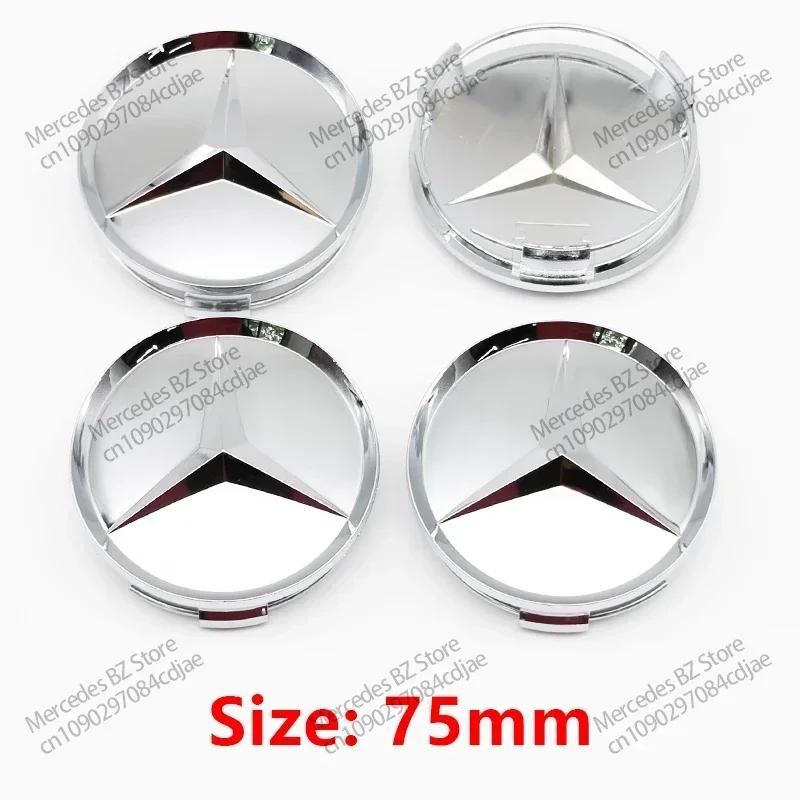 C200 E200 For Mercedes Benz 4PCS 75mm 60mm Car Wheel Center Hub Caps Cover for Mercedes Benz AMG B/C/E/S Class A Class GLC GLK C
