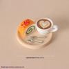 Realistic Dollhouse Miniature Coffee & Pastry Set Food Tray Accessory for Doll House Diorama Art Decor Collection Gift