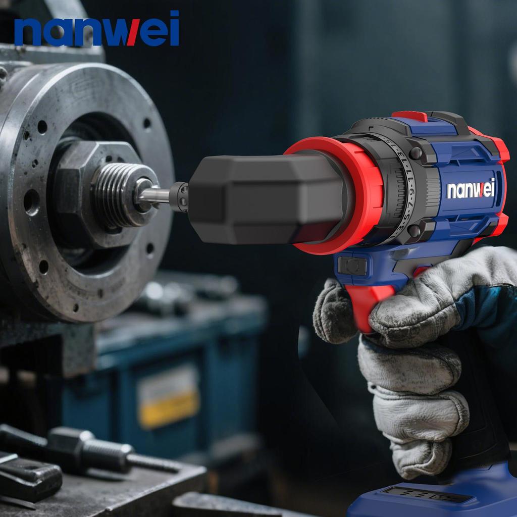 NANWEI 50 Nm 4-in-1 Electric Screwdriver with Multiple Heads ,Brushless Motor ,20 V