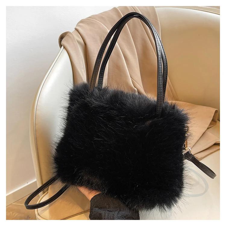 Velvet Fur Women's Shoulder Bag Versatile Crossbody Bag High-quality Bucket Bag Portable