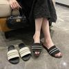 Fashion 2025 Summer New Open Toe Women's Slippers Round Toe Outdoor Mixed Color Flat with Sandals Plus Size Daily Beach Slippers Zapatos