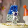Creative Astronaut Birthday Cake Number Candles with Sequins - Fun Cartoon Atmosphere