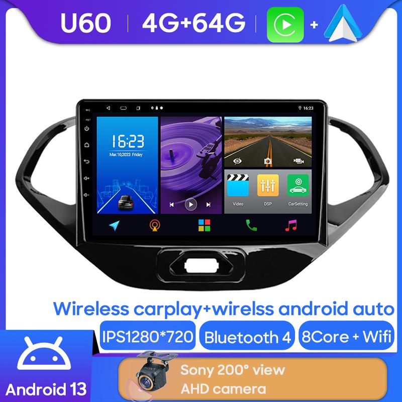 Android Multimedia For Ford Figo 2015 - 2018 Car Stereo CPU Radio QLED Player Navigation Carplay Auto HDR 5G Cam Dash WIFI  Cam