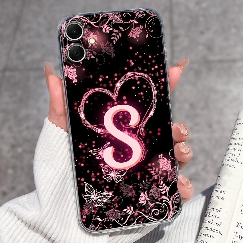 

Для Samsung A06 A07 A05 A04 A03 A02 A01 M01 M03 F06 Чохли для телефонів з візерунками з 26 літер, ударостійкі силіконові прозорі м які задні кришки для Samsung Shell Samsung A07 5G