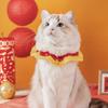 Cartoon New Year Cat Scarf Adjustable Handwoven Puppy Collar Pet Plush Collar  Spring Festival