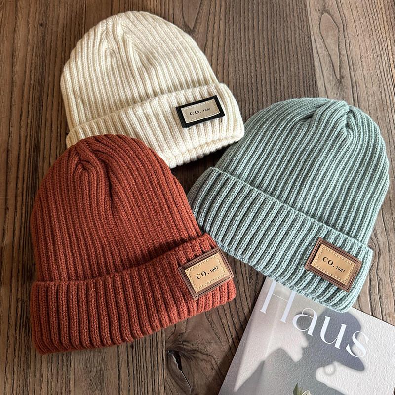 Winter Solid Color Knit Hat Men Women Fleece Lined Beanie Design Cold Weather