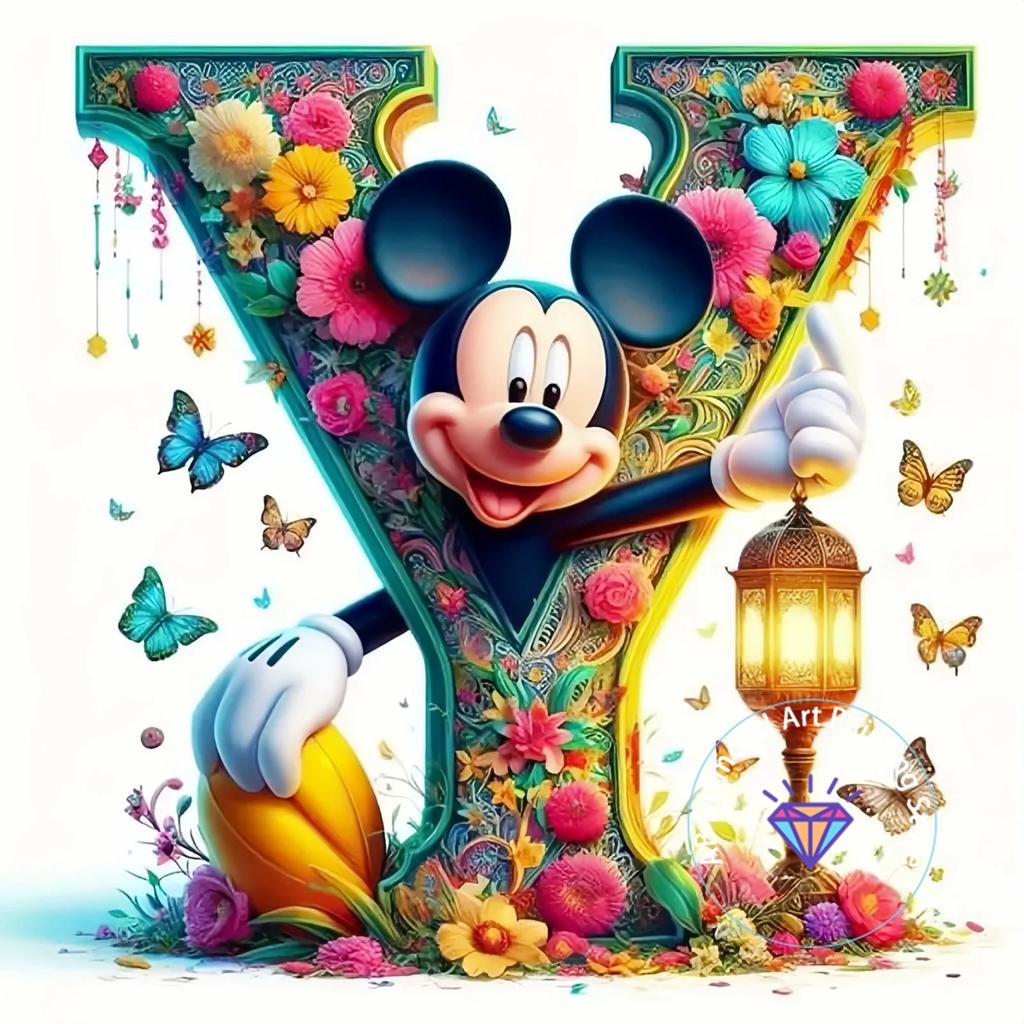 Mickey Mouse Minnie Letter Diamond Painting Kit 5D DIY Diamond Embroidery Cross Embroidery Handmade Art Gift Home Decoration