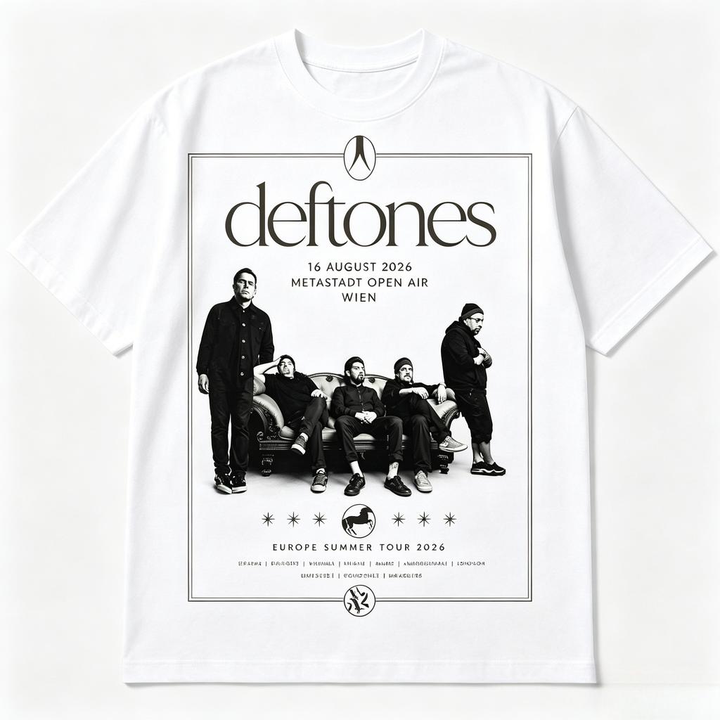 Unisex letnia koszulka zespołu rockowego Deftones bawełniana z okrągłym dekoltem Pony Drip Street Luksusowa odzież Luksusowa odzież Kopia uliczna