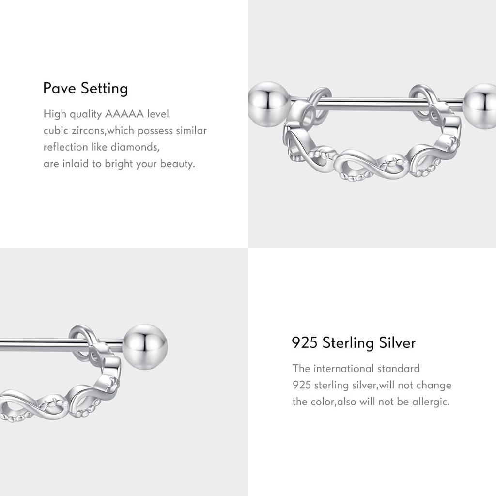 MODIAN 925 Sterling Silver Simple Infinite Love Screw Hoop Earrings Trendy Hollow Earrings For Women Girls Original Fine Jewelry