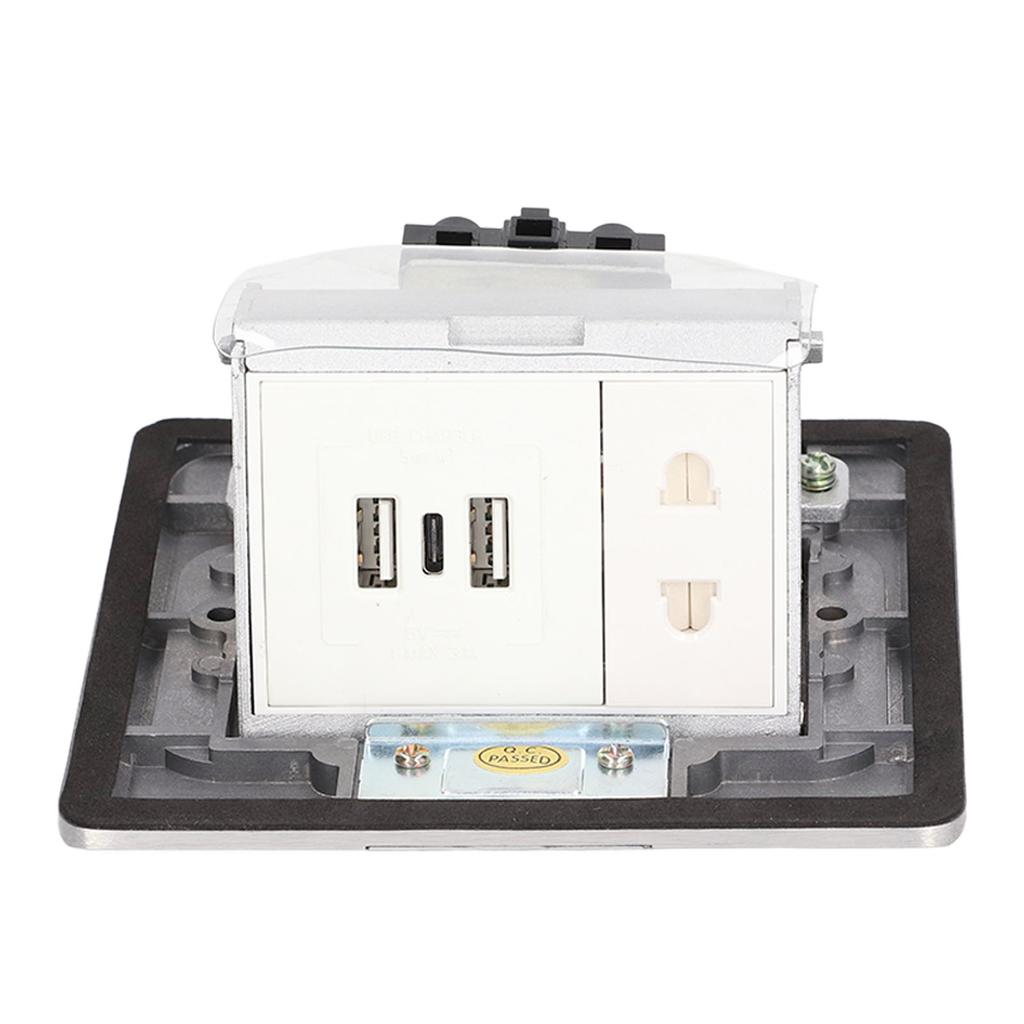 Floor Electrical Outlet Pop Up Damping Desktop Socket TYPEC Dual USB Interface US Standard