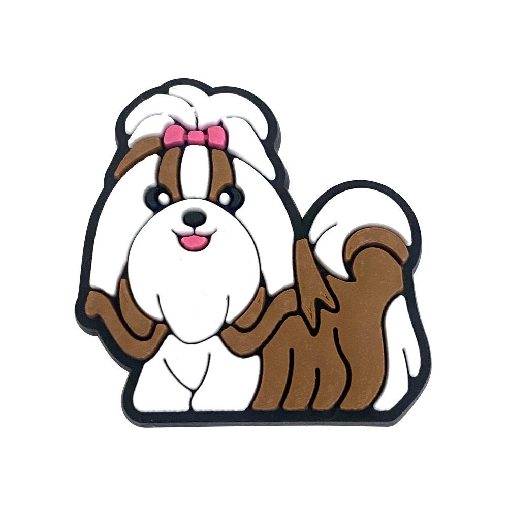 Cartoon Puppy Clog Shoe Charms - Soft PVC Flower Ornaments for Sandals and Slippers