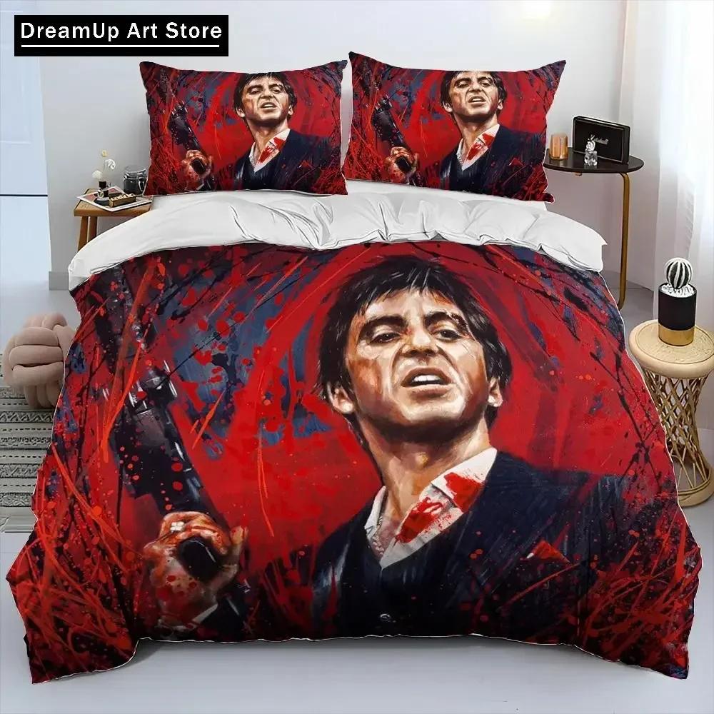 3D Print Movie Scarface Tony Bedding Set Boys Girls Twin Queen Full Size Duvet Cover Pillowcase Bed Adult Fashion Home