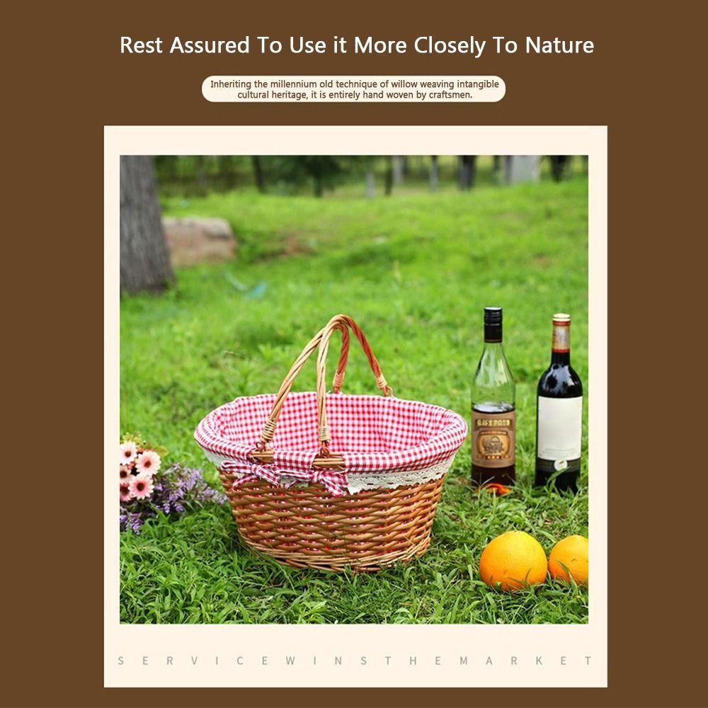 Weaving Design Wicker Woven Basket Multoclor Storage Basket Rustic Style Hand Basket  Fruit