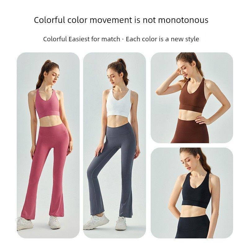 Fixed Cup with Chest Pad Summer Yoga Vest Exercise Strap Backless Bra Running Exercise Underwear Cycling Tops
