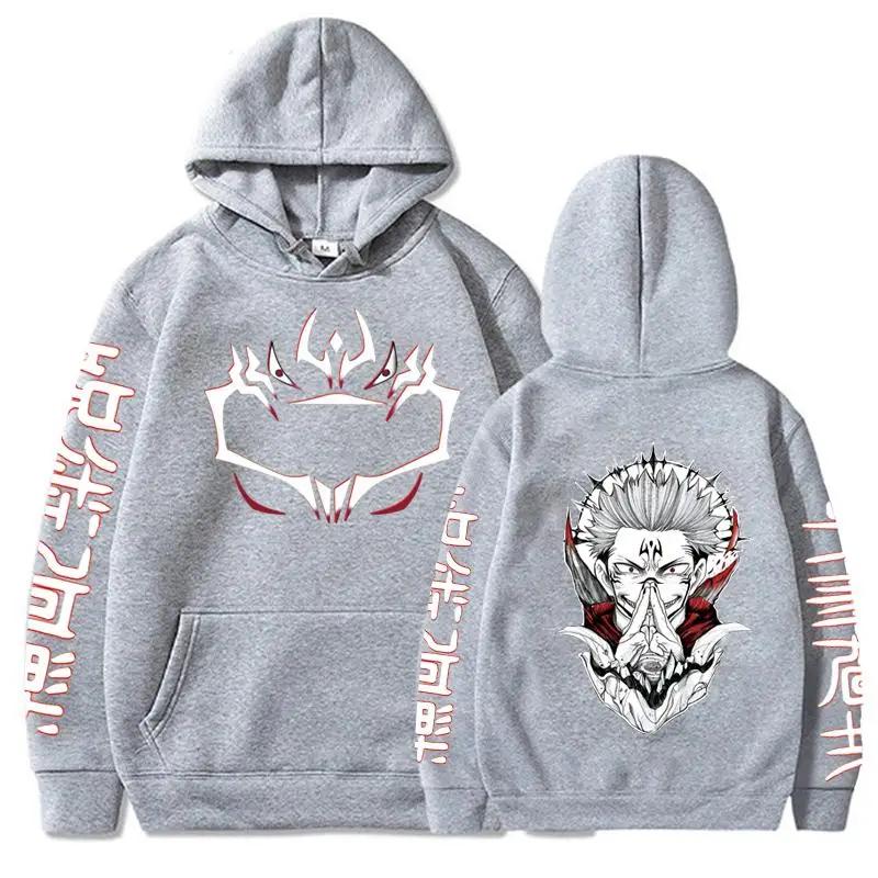 Fashion Anime Jujutsu Kaisen Long Sleeve Casual Hoodies Ryomen Sukuna Printed Men Women Fashion Sweatshirt Clothes