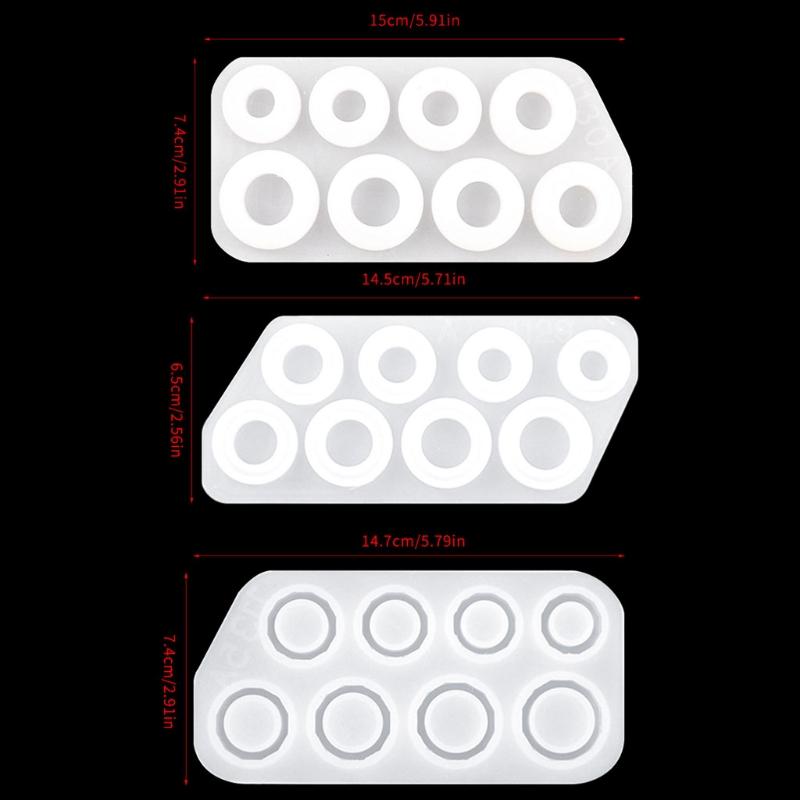 Handmade Earrings Necklace Ring Casting Mold DIY Keychain Mold Assorted Rings Silicone Mold Jewelry Rings Resin Mold