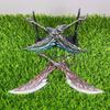 Katana Valorant de 6,3 polegadas 2 unidades Anime Cosplay Adereço Espada Tamanho Real Katana Japonesa Aço Metálico Lâmina de Faca Ninja Sabre de Samurai Brinquedo
