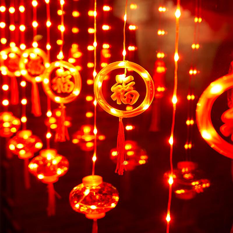 Уличная гирлянда с китайскими фонариками в виде иероглифа Фу