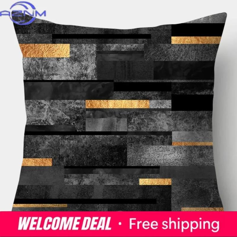 Home Decor Gold Patterned Decorative Digital Print Pillowcases Pattern Cushion Cover Suitable For Sofa Bedroom Car Pillow Cover