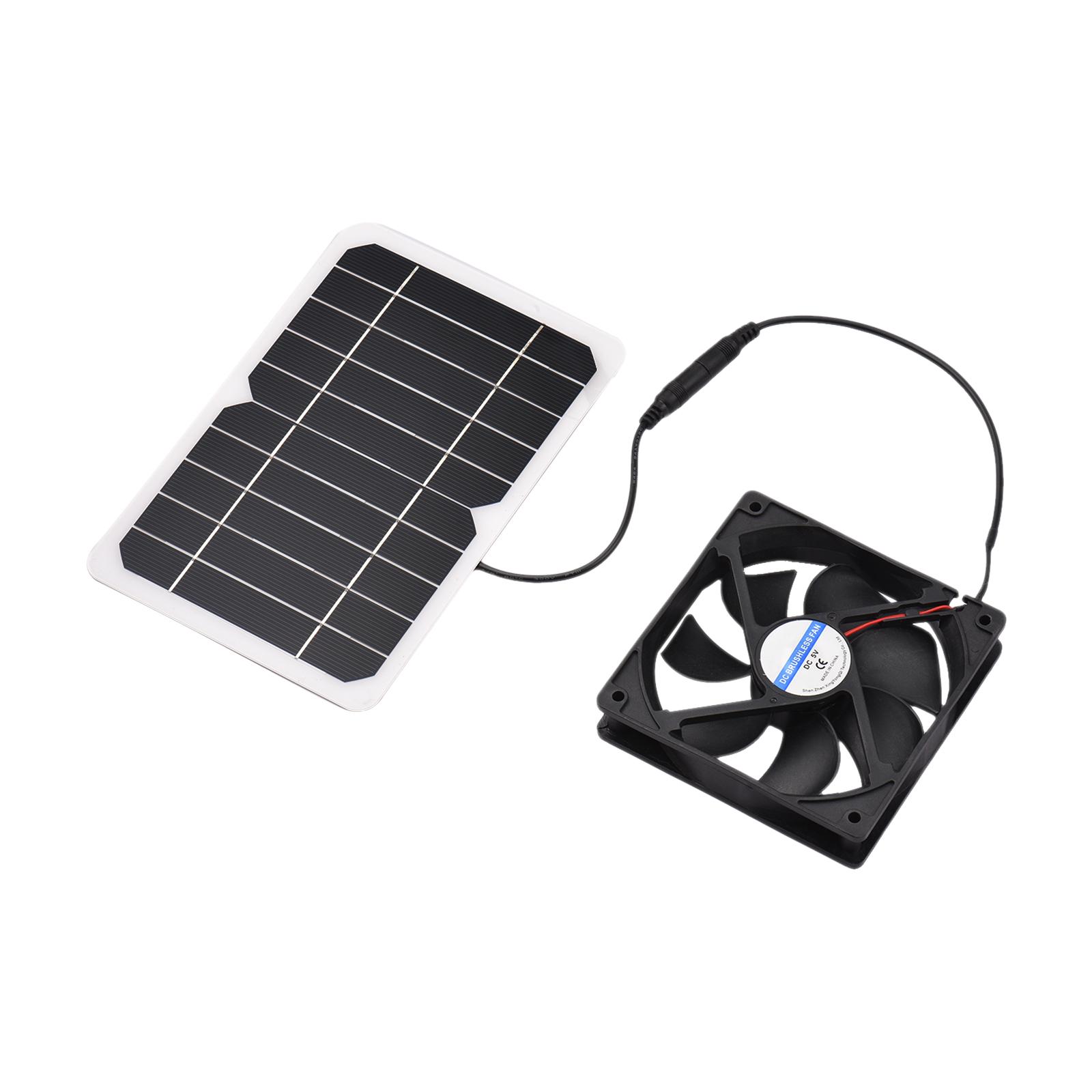 

6W 5V Solar Panel with Fan Ventilator Chicken Coops Solar Fan Solar Cell for Dog Chicken House Sheds RV Mini Cooling Ventilator
