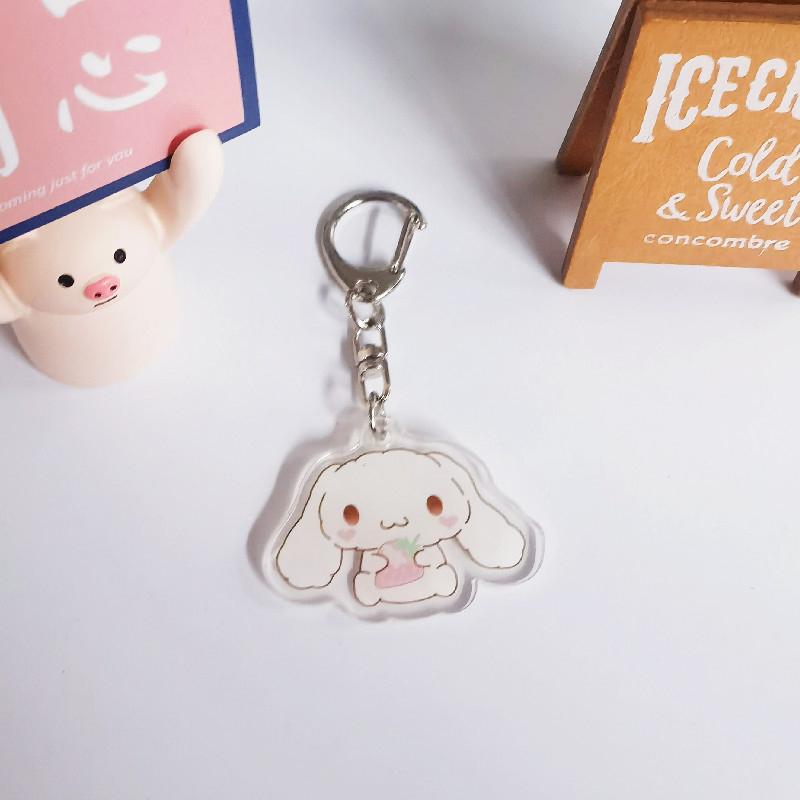 Melody Kuromi Cinnamon Dog Pendant Keyring Cute Keychain Kitty Schoolbag Pendant Acrylic Bag Pendant Accessories