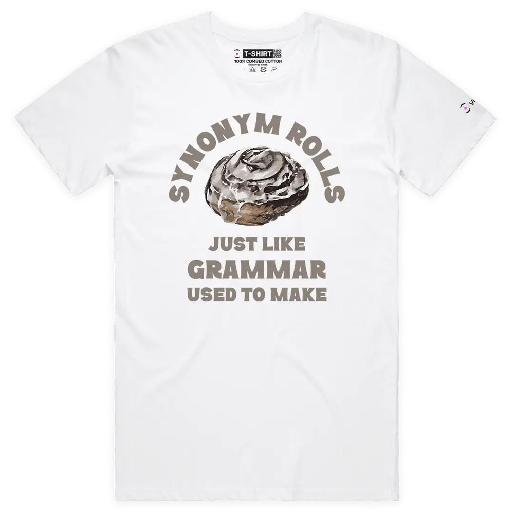 VOICEART Synonym Rolls Funny Graphic Premium T-Shirt with Wordplay Design 4XL