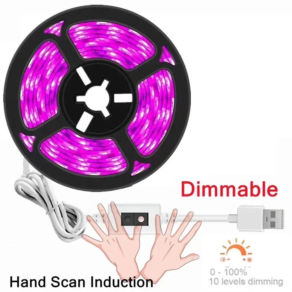 LED Waterproof Grow Light Full Spectrum 5V USB 5m Grow Light Strip 2835 LED Phyto Lamps For Plants Greenhouse Hydroponic Growing