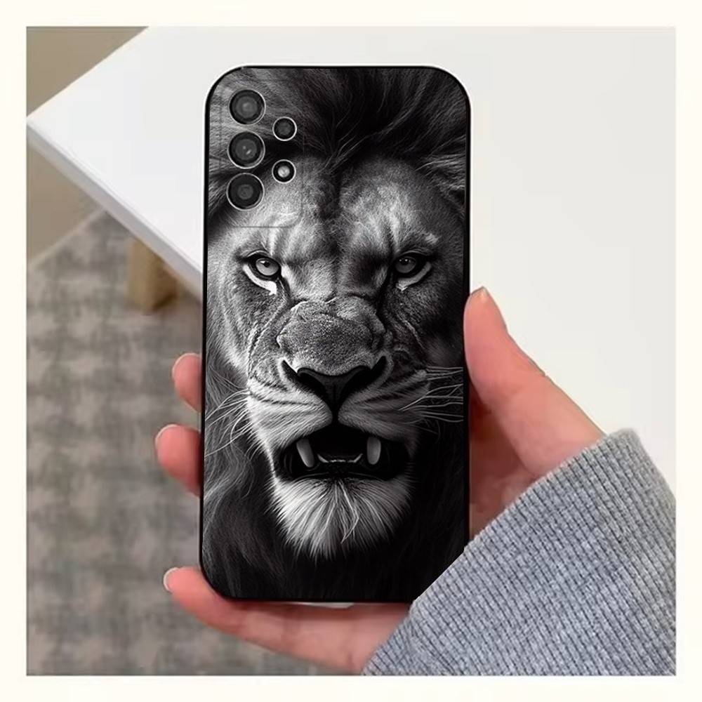 

Чехол-животное Тигр Лев для Samsung S22, S25, S24, S23, Ultra, FE, S20, S10, Plus, S21, S9, Lite, Мягкий Силикон Черный SamsungS21plus