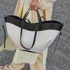 Nouveau Sac Cabas Tricoté Haut de Gamme, Assemblé, Porté à la Main, pour le Trajet, à Une Épaule, Grande Capacité