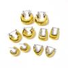 18K Gold-Plated Geometric Stainless Steel Earrings for Women - Waterproof and Durable Studs