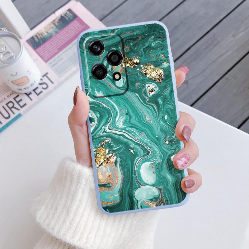 For Honor 200 90 400 Pro Lite Phone Case Brown Leopard Print Soft Silicone TPU Cover Colorful Marble Fundas Coque Shell Bumper