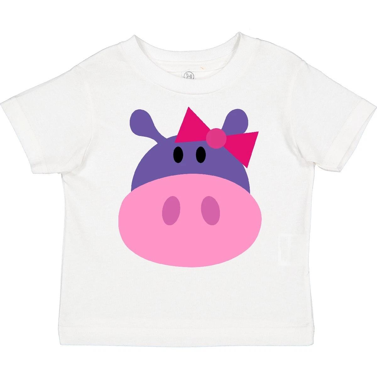Inktastic Girl Hippo Toddler kids boys T-Shirt Hippopotamus Zoo Animals Jungle Cute Kids 110