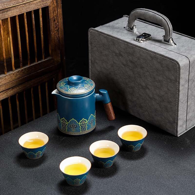 Nordic Ceramic Portable Tea Set with Case