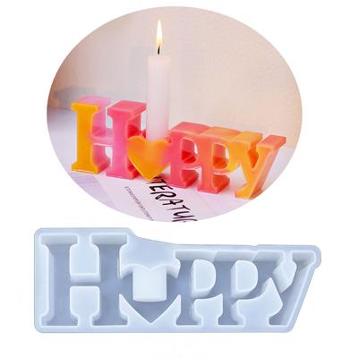 English Letter Candlestick Silicone Mold Candle Holder Molds Table Ornament Plaster Making Supplies Nonstick Resin Mold