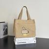 High-value Canvas Handbag  Simple and Small Three-dimensional Bag Commuting Thickened To Work Bento Meal Bag