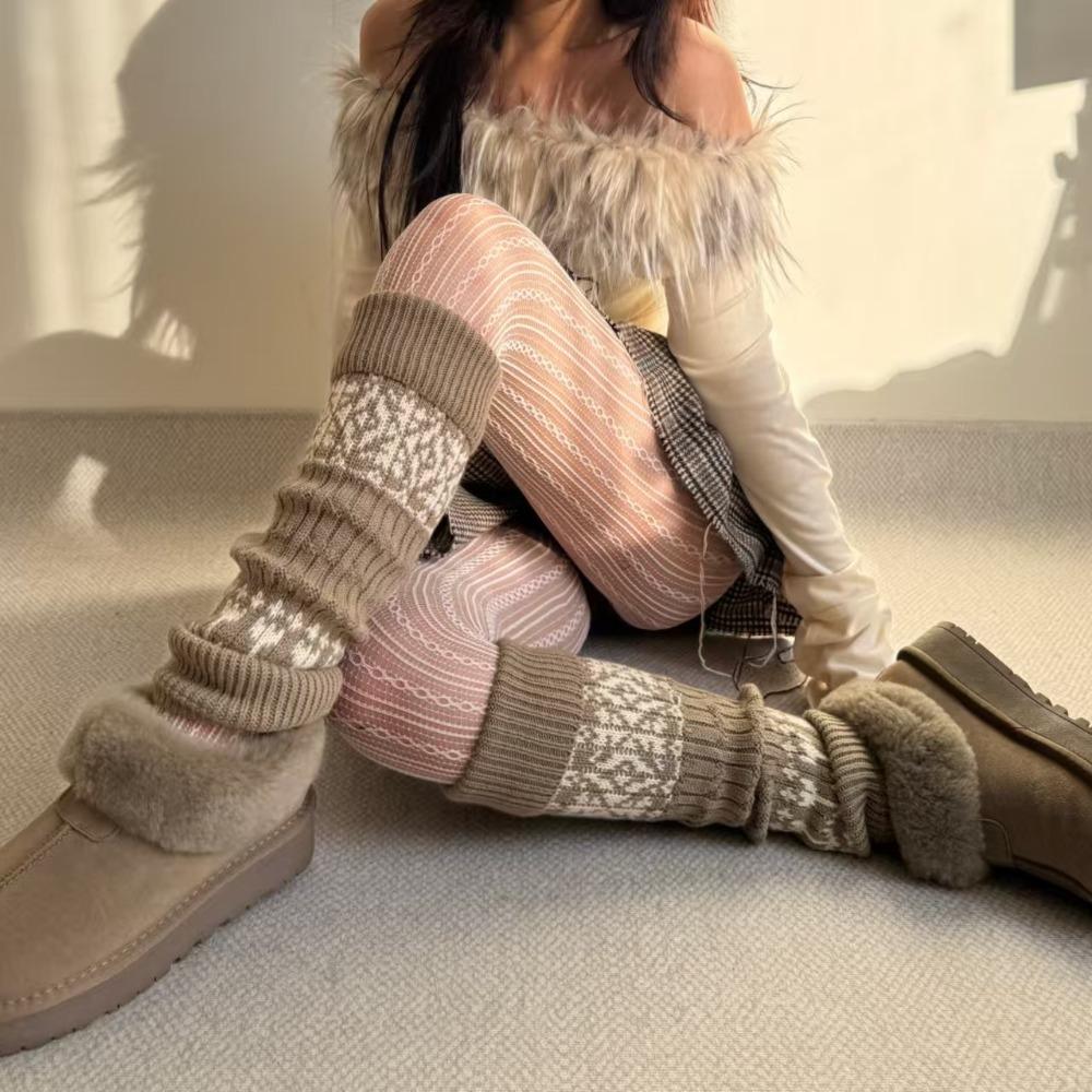 Soft Matching Shoes Knitted Mid-Calf Socks Long Tube Keep Warm Long Tube Socks Thick Warm Leggings Winter