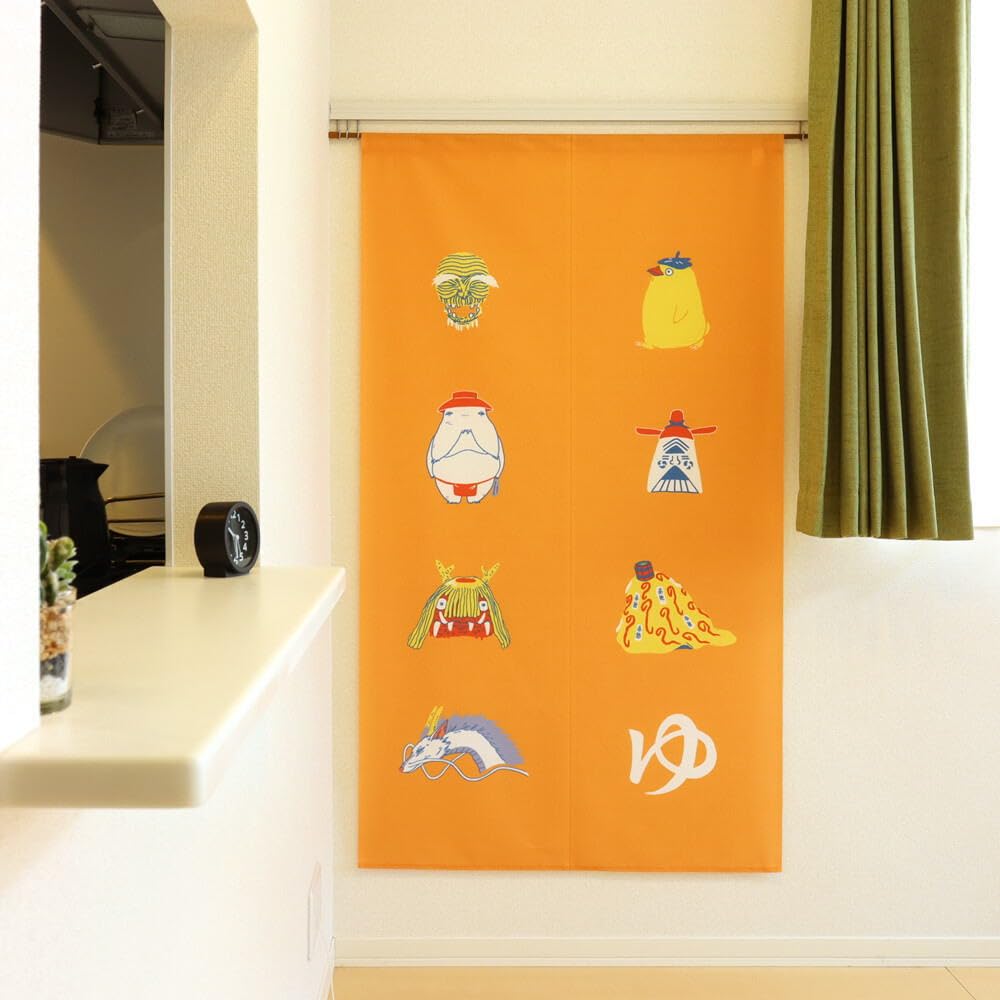 Noren 85X150cm Ghibli Spirited Away In "Kissho" [Made Japan] (Yellow 99658)