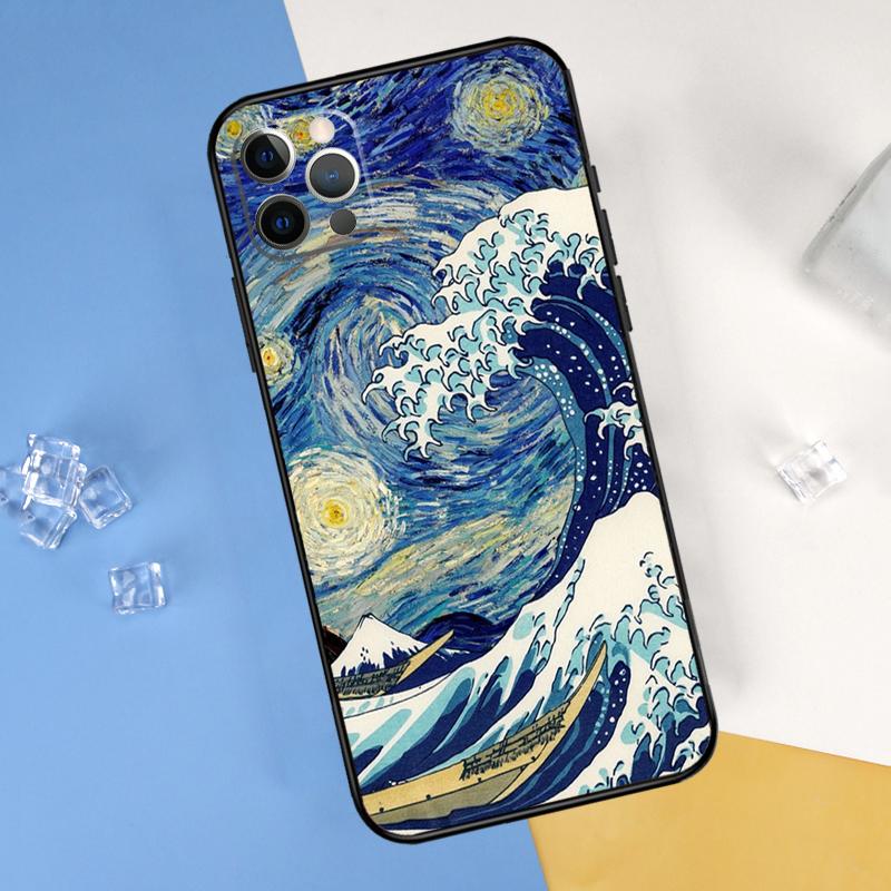Van Gogh Starry Sky Phone Case For iPhone 16 Pro Max 12 13 Mini 11 14 15 Pro Max XR 16 15 Plus 16e Cover Shell